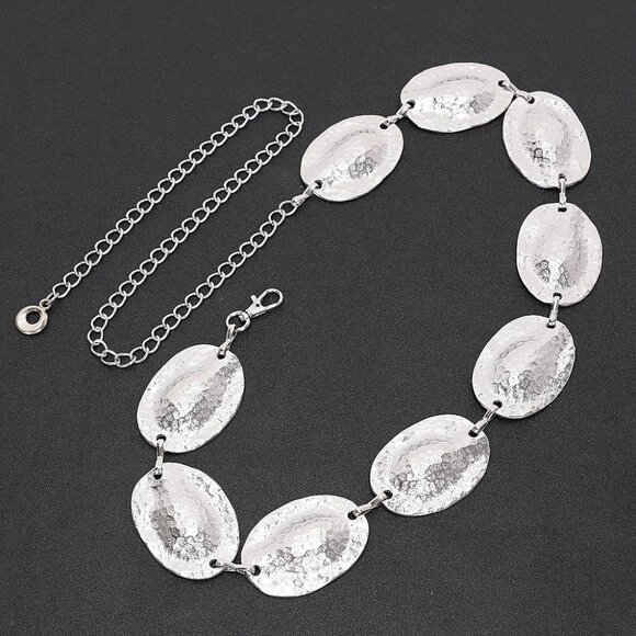 Hammered Metal Concho Belt - Picture 2 of 3